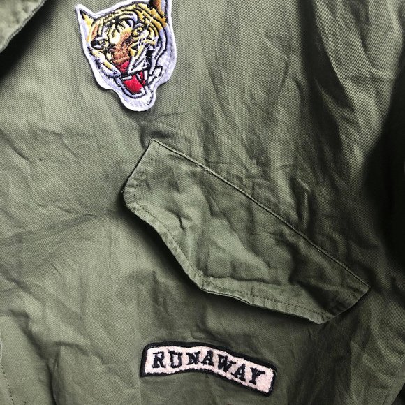 ZARA Womens Army Green Sticker Jacket - Picture 2 of 10